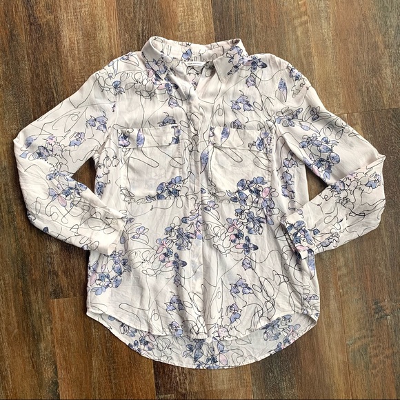 Club Monaco Tops - 🔆Club Monaco | Floral Silk Water Color Blouse